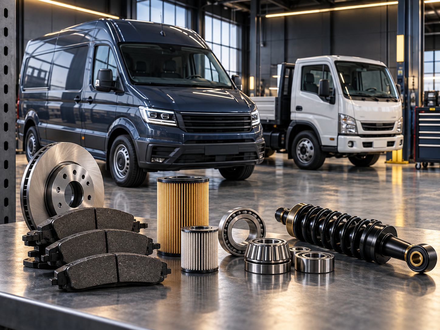Commercial delivery vehicle and selected parts